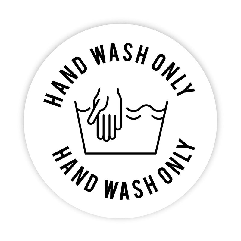 Andaz Press Round Small Business Sticker Labels, 120-Pack, Hand Wash Only, Packaging Stickers - Image 1